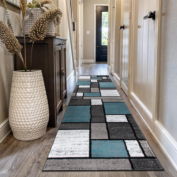 Contemporary Geometric Boxes Area Rug