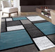 Contemporary Geometric Boxes Area Rug