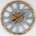 Wall Clock 36'' Oversized for Living Room with Real Moving Gears