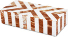 Modern Chevron Decorative Box with Lid, Stylish Storage Organizer for Shelves & Tables