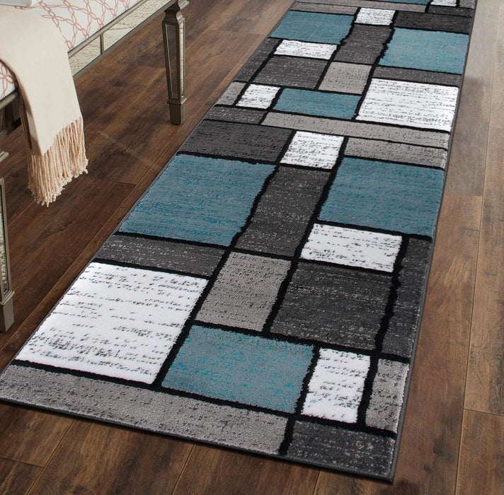 Contemporary Geometric Boxes Area Rug