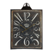 Vintage-style wall clock with Roman numeral design on a white background