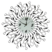 Decorative wall clock with floral design on a white background