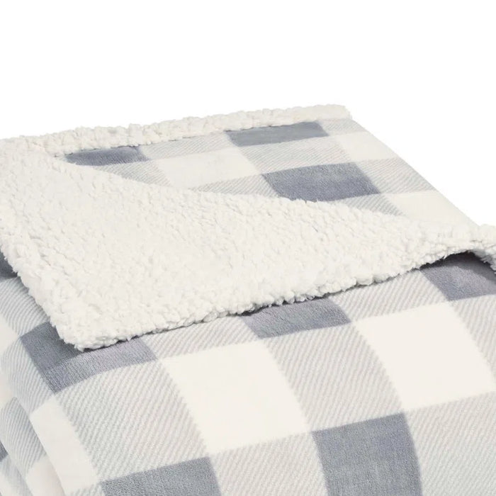 Eddie Bauer Plush Plaid Sherpa Blanket