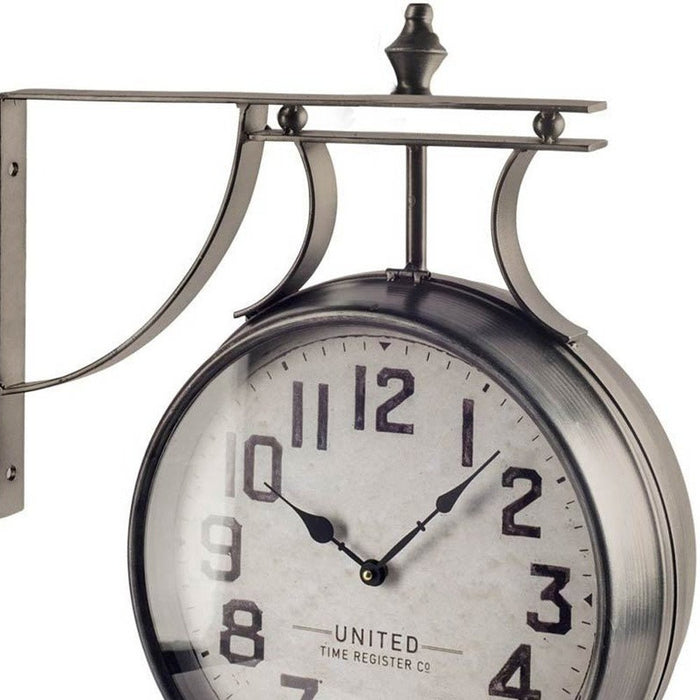 Double-sided clock with 'United Time Register Co.' branding on a white background