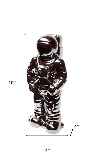 Over The Moon Silverplated Astronaut Sculpture