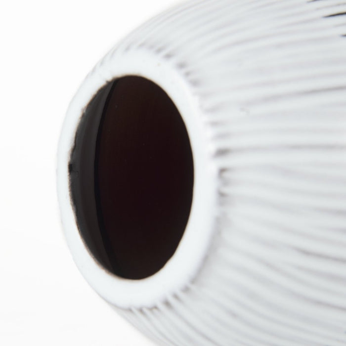 13" Black Gray And White Abstract Cylinder Ceramic Table Vase