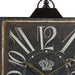 Vintage-style clock with decorative design on a white background
