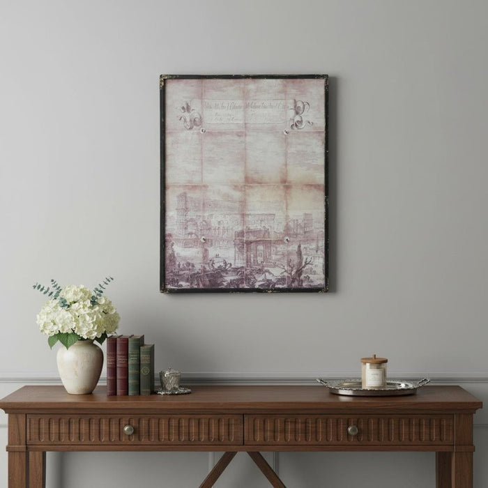 No Name Hand Painted Distressed Black Framed Wall Art