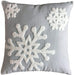 Christmas Snowflake Embroidered Throw Pillow Covers, 18x18 Cotton Canvas Decorative Cushion Covers for Sofa, Bed, Chair (Set of 2)