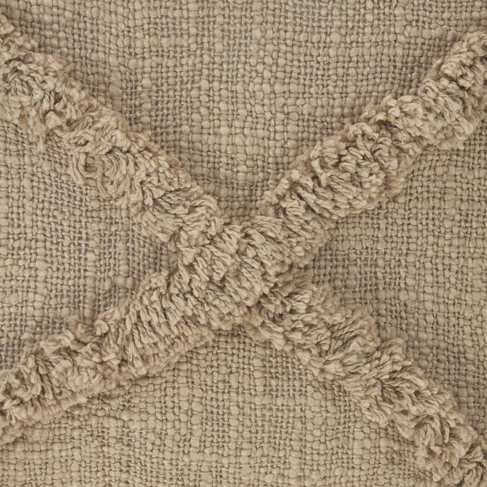 20" Taupe Cotton Throw Pillow