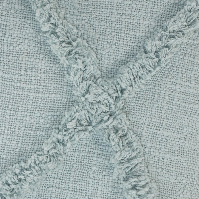 18" Blue Cotton Throw Pillow