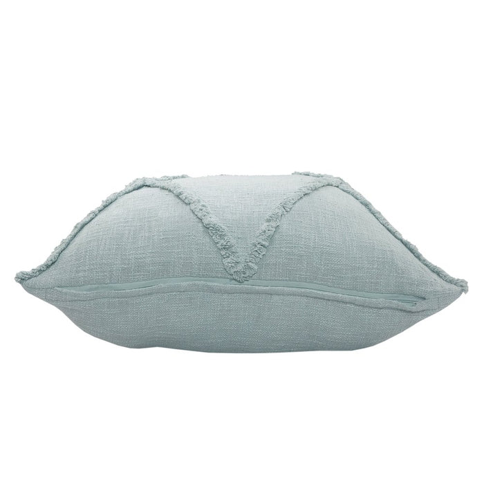 18" Blue Cotton Throw Pillow