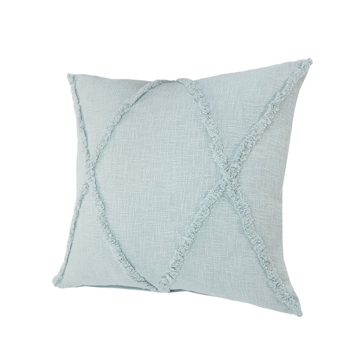 18" Blue Cotton Throw Pillow