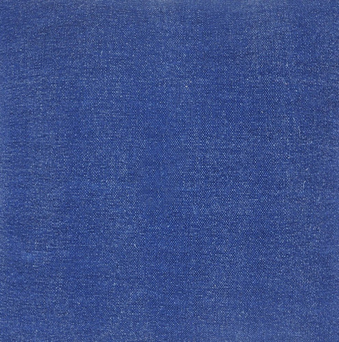20" X 20" Classic Blue 100% Cotton Zippered Pillow