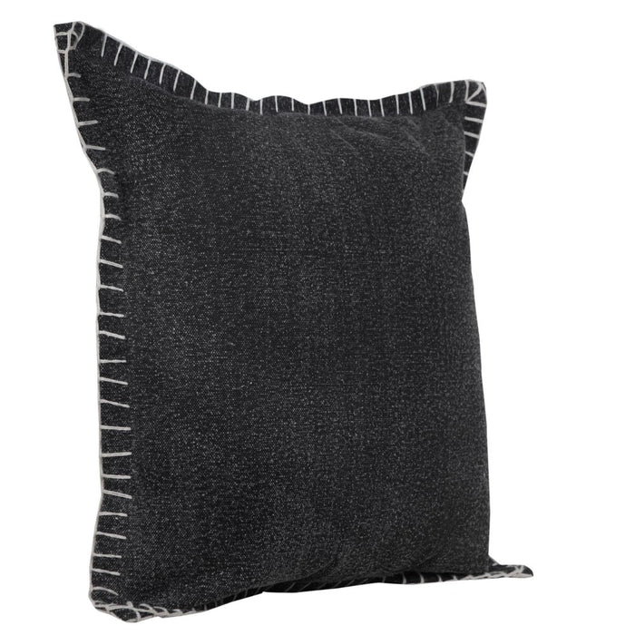 20" Black Cotton Throw Pillow