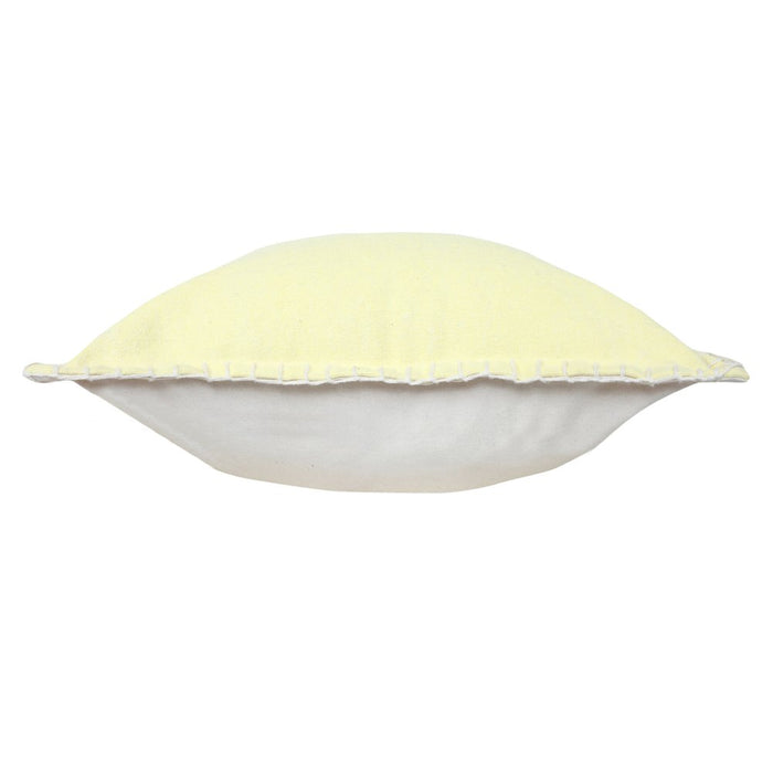 20" Light Yellow Cotton Throw Pillow