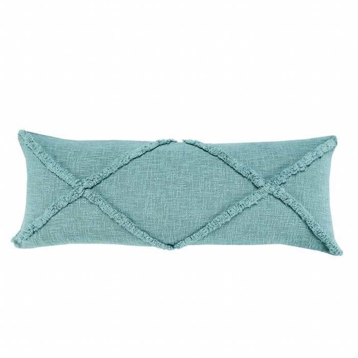 14" X 36" Aqua Cotton Throw Pillow