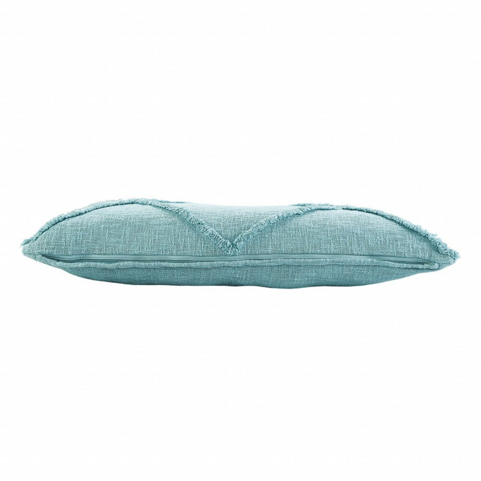 14" X 36" Aqua Cotton Throw Pillow