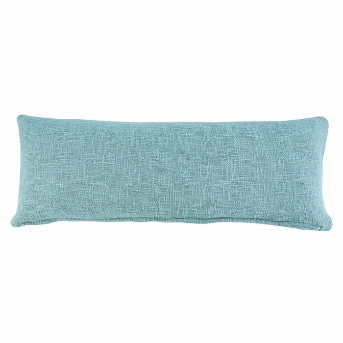 14" X 36" Aqua Cotton Throw Pillow