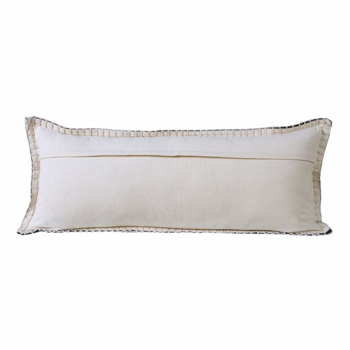 14" X 36" Black Cotton Throw Pillow