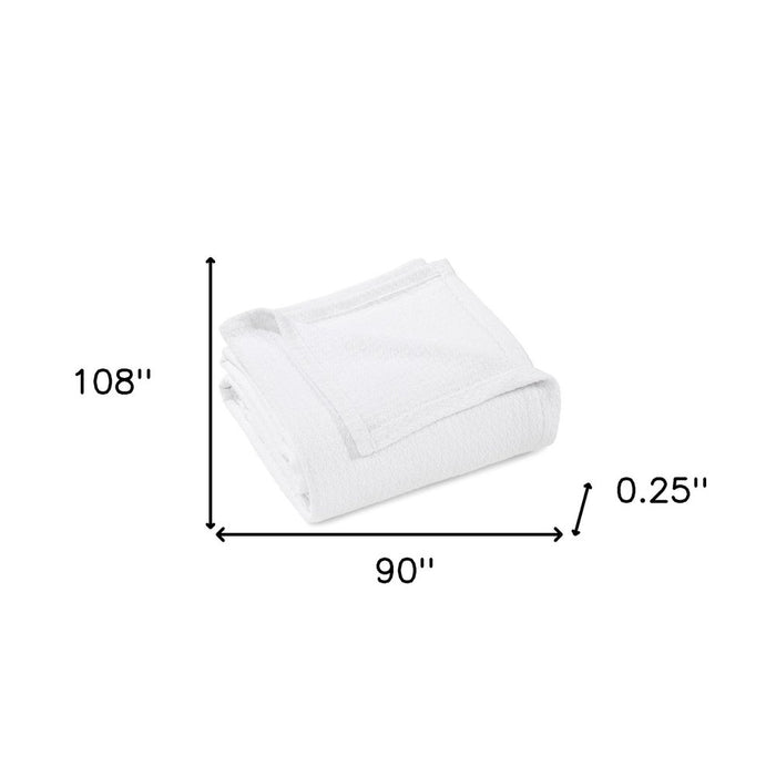 King White Cotton Waffle Weave Honeycomb Blanket