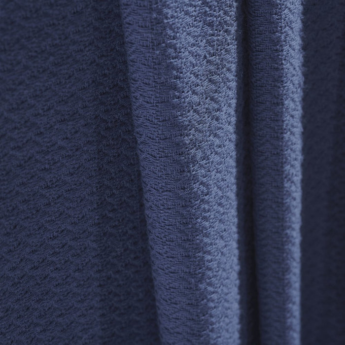 Twin Navy Blue Cotton Waffle Weave Blanket