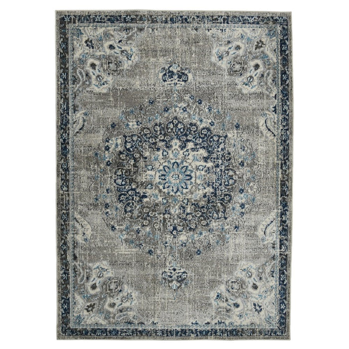 Decorative rug with floral pattern on a white background