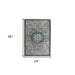 Rug with floral pattern and dimensions labeled on a white background