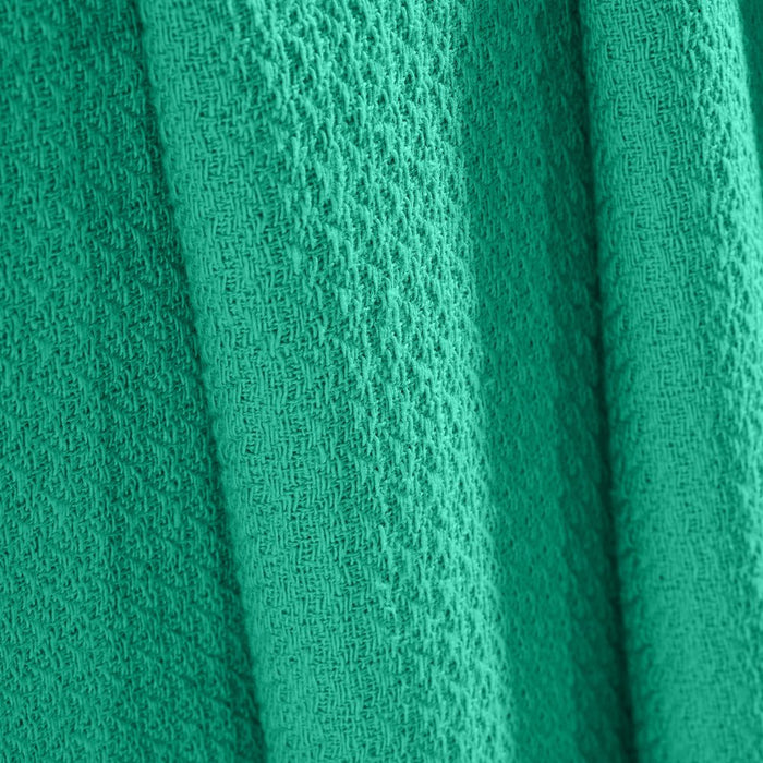 King Turquoise Cotton Waffle Weave Honeycomb Blanket