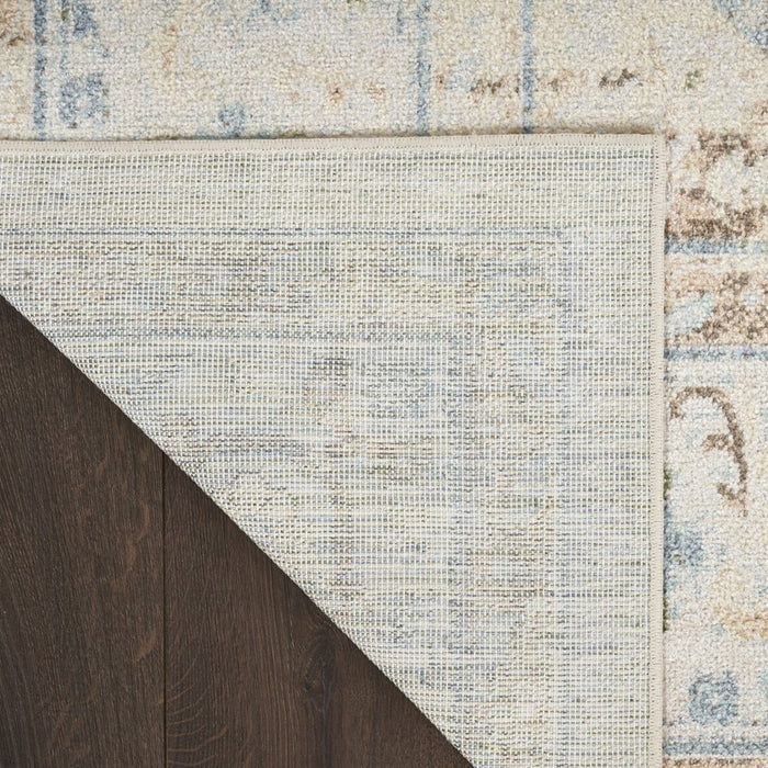 4' X 6' Ivory And Blue Geometric Area Rug