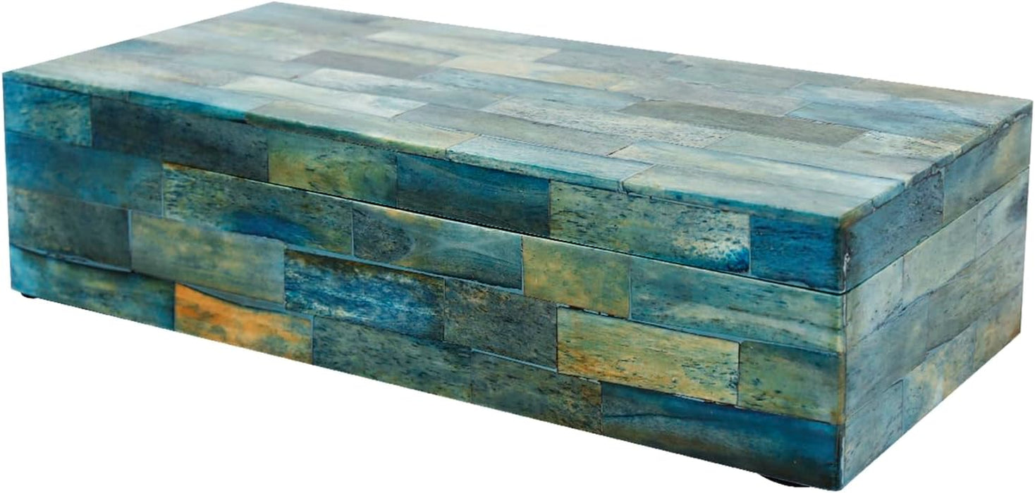 Modern Chevron Decorative Box with Lid, Stylish Storage Organizer for Shelves & Tables