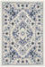 Decorative rug with blue and white pattern