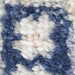 Close-up of a textured blue and white fabric surface