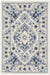 Decorative rug with blue and white pattern