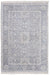 Textured blue and gray area rug with a subtle pattern on a white background