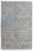 Rug with a floral pattern in blue and beige tones