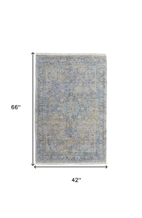Rug with measurements on a white background
