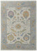 Decorative rug with intricate patterns and colors on a plain background