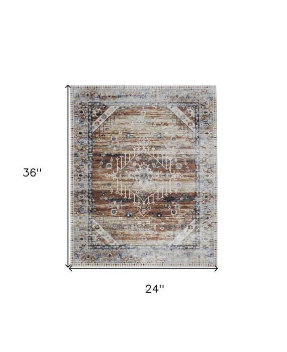 Rug with dimensions 36" x 24" on a white background