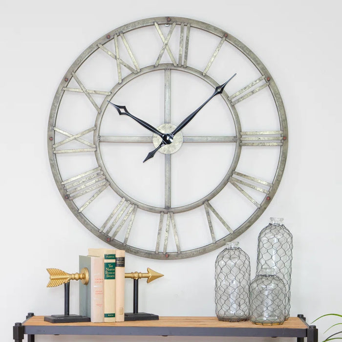 Samson round Metal Industrial Wall Clock