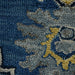 Close-up of a textured blue and yellow patterned fabric