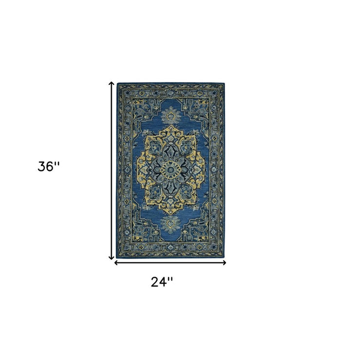 Decorative rug with dimensions 36" x 24" on a white background