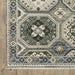 Geometric patterned rug on a wooden floor