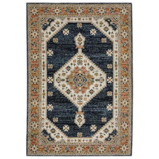Decorative rug with geometric pattern on a white background