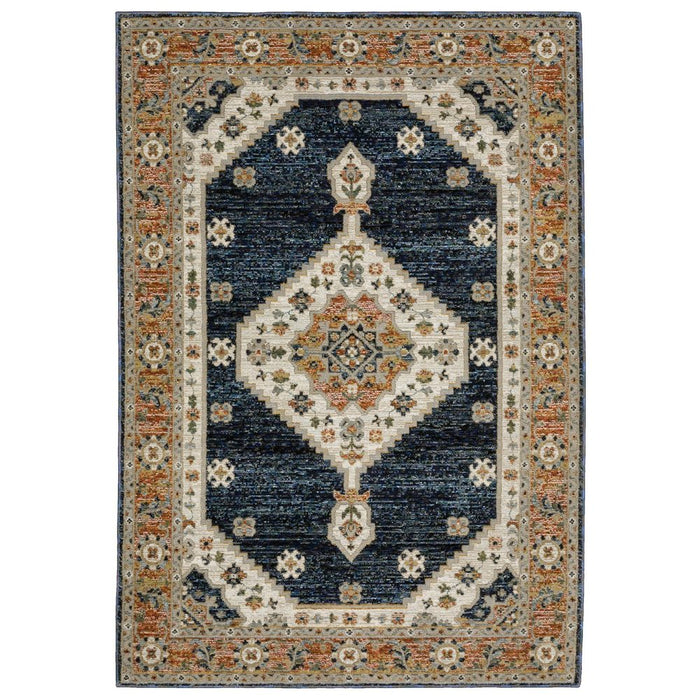 Decorative rug with geometric pattern on a white background
