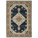 Decorative rug with a central medallion design on a white background
