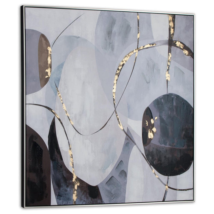 Graphite Hand Painted Black Floater Frame Wall Art