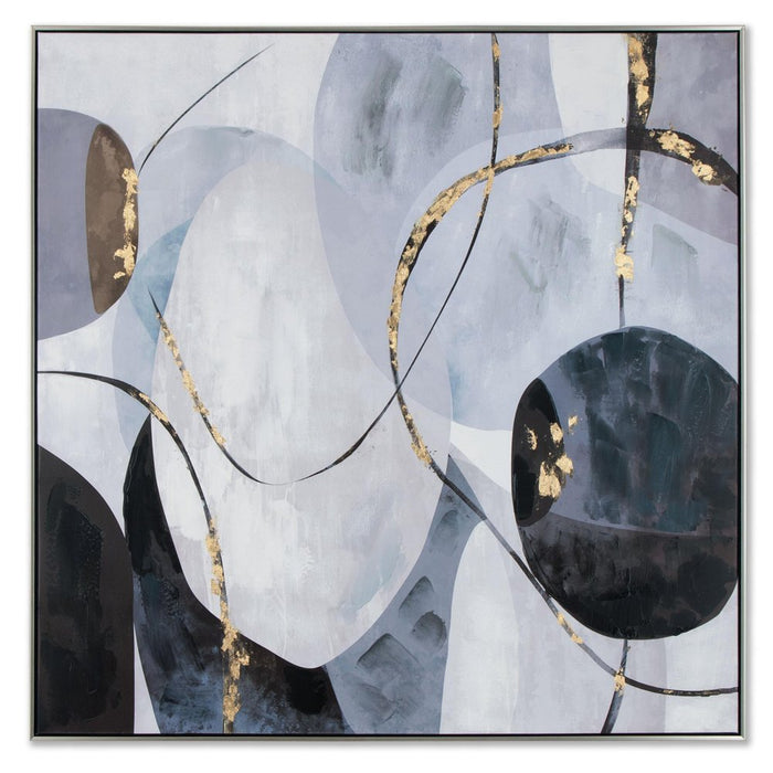 Graphite Hand Painted Black Floater Frame Wall Art