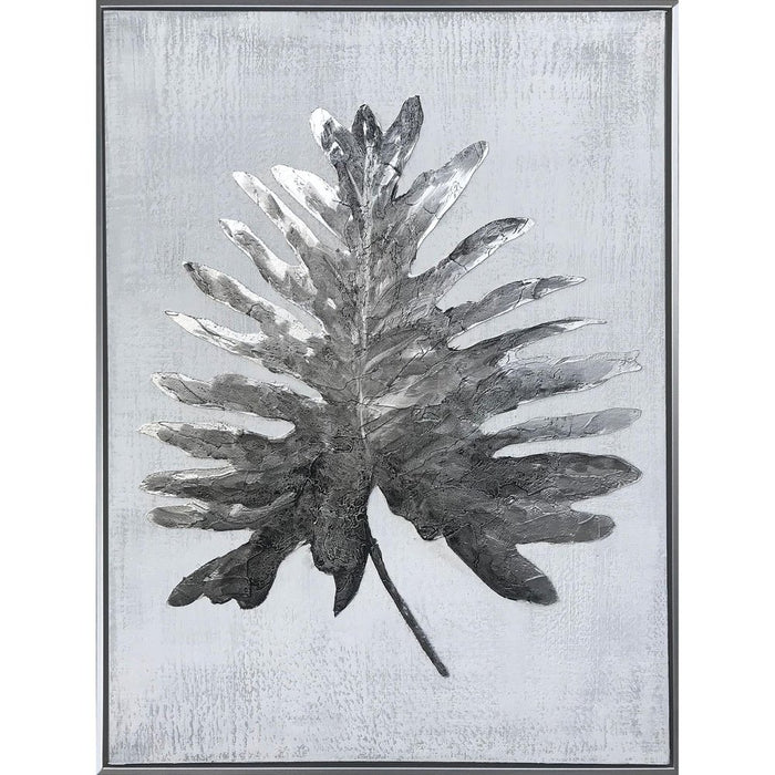 Silver Jungle I Hand Painted Silver Floater Frame Wall Art